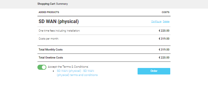 cart summary