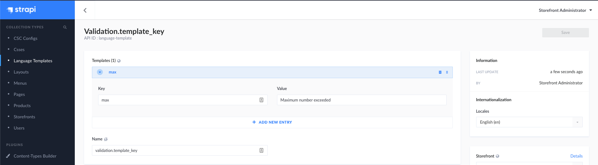 language template validation specific